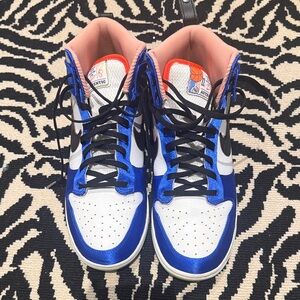 Nike dunks high Blue satin Women's Sneakers. Worn once.